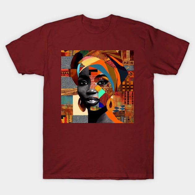 Woman wearing a turban-African T-Shirt by Artisticwalls